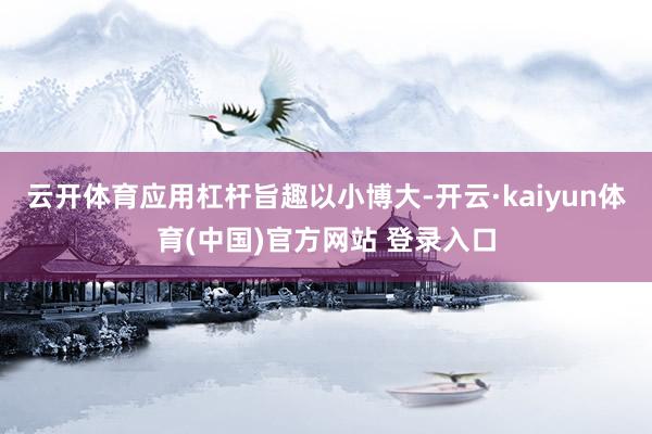 云开体育应用杠杆旨趣以小博大-开云·kaiyun体育(中国)官方网站 登录入口