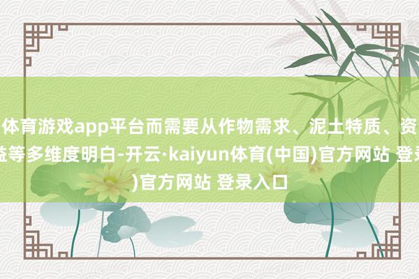 体育游戏app平台而需要从作物需求、泥土特质、资本效益等多维度明白-开云·kaiyun体育(中国)官方网站 登录入口